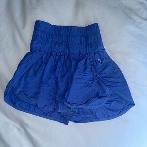 Blue Athletic Shorts with Elastic Waist and Flowy Design